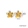 Pendientes Originales de Acero Inoxidable 304 para Mujer, Pendientes Ovalados Irregulares Dorados, Joyería para Regalo del Día de San Valentín