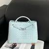 Bolsa Tote Tecida Exclusiva de Couro Bovino Transfronteiriça Grande Capacidade Bolsa para o Dia a Dia Bolsa de Mão Ombro Transversal de Couro Genuíno de Alta Qualidade para Mulheres
