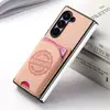 Adequado para Capa de Celular Samsung Zfold8 Ultra, Cor Pura, Design Simples, Porta-Cartão Magnético Zfold6, Capa Protetora Zfold7