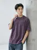 Camiseta de algodón puro de manga corta para hombre estilo vintage, corte holgado europeo y americano, adecuada para adolescentes, Amazon transfronterizo, 180G, marca americana de moda, venta al por mayor