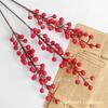 Planta de Acebo Artificial con Frutos Rojos para Decoración de Arreglos Florales en Sala de Estar del Hogar Adorno de Planta de Mesa para Año Nuevo