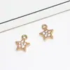 Pulsera, colgante, pendientes, collar de estrella geométrica de cinco puntas, corazón, cobre incrustado, circonio, material para accesorios de joyería DIY