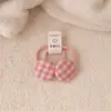Novo Scrunchie de Tecido Xadrez Infantil, Elástico Doce e Fofo para Cabelo, Presilha de Cabelo para Franja Lateral