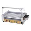 Máquina Comercial para Asar Salchichas Hot Dog Taiwanesas de Rodillo de 7 Barras, Máquina Eléctrica de Acero Inoxidable para Asar Salchichas de Escritorio con Control de Temperatura Totalmente Automático