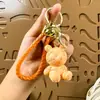 Resina Lindo Osito Inglés Sentado de la Suerte Ama la Moda Trendy Llavero para Coche Colgantes para Bolsos de Hombres y Mujeres Pareja