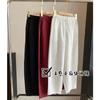 Lino de Alto Hilo Diseño de Corte Vertical Tipo Capullo Corte Vertical Cintura Elástica 9 Puntos Pantalones de Lino Casual Tipo Globo Xia Xin J0727Q
