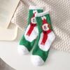 Meias Vermelhas de Veludo Coral para Mulheres, Meias de Natal Outono e Inverno, Meias de Dormir Grossas Aconchegantes de Pelúcia para Mulheres, Meias de Casa para Mulheres Atacado