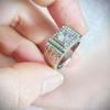 Anel de casal anel de diamante feminino simulação zircão anel de casamento aberto mão rápida dominador casal vivo anel anel masculino