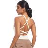 Nueva ropa interior deportiva cruzada de nailon de doble cara de color sólido con hermosa espalda cruzada para correr, fitness, yoga, chaleco superior para mujer