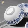Cuenco de melamina espesado A5 retro antiguo, cuenco de fideos chinos azules y blancos, cuenco de ramen especial para restaurante de fideos de avena, vajilla de porcelana de imitación comercial