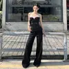 Nueva colección Primavera/Verano 2026: Pantalones casuales de punto elásticos, adelgazantes, ligeramente holgados y acampanados para mujer en color gris pasta de frijol