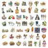 50 pegatinas de graffiti estilo caricatura estética mexicana para decorar guitarras, cuadernos, equipaje, pegatinas transfronterizas DIY