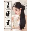 Novo Grampo de Cabelo Peruca Estilo Chinês para Mulheres, Rabo de Cavalo Estilo Antigo, Trança Lateral Hanfu, Leve Estilo Chinês Cheongsam, Garra de Cabelo Trança Falsa