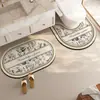 Alfombrilla absorbente para suelo de lavabo de baño, alfombrilla antideslizante de tierra de diatomeas, alfombrilla en forma de U para inodoro, felpudo para entrada de baño
