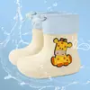 Botas de lluvia para niños de 1 a 3 años, lindas de dibujos animados, adecuadas para niños y niñas, para uso diario al aire libre, impermeables, cómodas, antideslizantes, ligeras, botas de lluvia cortas