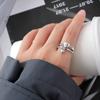 Versión coreana del anillo de plata de ley 925 con sentido de diseño nicho, anillo de viento frío para mujer que no se desvanece, anillo pesado retro, joyería al por mayor
