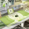 Mousepad estilo cura verde, tapete extra grande para teclado de computador de escritório, tapete de mesa antiderrapante para laptop de e-sports e jogos