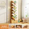 Librero de Madera Maciza Creativo con Forma de Árbol de Pie Estante de Almacenamiento para el Hogar Sala de Estar Esquinero Librero Gabinete de Almacenamiento para Niños