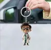 Llavero acrílico 2D plano de enfermera lindo transfronterizo, colgante para mochila, accesorio, estilo americano, para parejas jóvenes