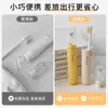 Set de cepillo de dientes y pasta de dientes plegable 2 en 1 para viajes, portátil para adultos en viajes de negocios, con cerdas suaves reemplazables, tamaño compacto, adecuado para niños