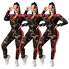 D9176 Amazon Ebay Aliexpress Wish Venda Quente Roupas Europeias e Americanas Sexy Estampa Camuflada Costura de 3 Cores Conjunto