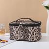 Bolsa de Cosméticos Portátil de Viaje de Gran Capacidad Nueva Bolsa de Almacenamiento de Ropa con Estampado de Leopardo de Cuero PU Impermeable Bolsa de Aseo Portátil