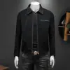 Jaqueta de couro masculina para outono e inverno, novo estilo com gola reversa, jaqueta de couro biker casual da moda, roupas masculinas slim fit estilo coreano