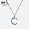 Colar de lua crescente irregular com diamantes temperamento flash, corrente para clavícula, presente para namoradas coreanas, corrente para pescoço feminina