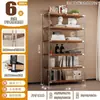 Estantería de almacenamiento de suelo estilo japonés Estante de almacenamiento con eje lineal para uso doméstico Estantería para libros de sala de estar Estantería de almacenamiento de cocina Estantería de esquina multicapa