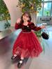 Vestido de otoño para niñas, primavera y otoño, para niñas medianas y grandes, invierno, nuevo vestido de princesa Aisha, vestido para niñas, estilo occidental, vestido pequeño.