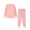 Conjunto de Ropa Interior Térmica para Niños, Invierno, Tops y Pantalones Térmicos para Niños, Pijamas para Niños Mayores, Ropa de Casa Base Térmica para Niñas Estudiantes