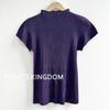 Serie Japonesa y Coreana de Plisados Estilo Miyake Elegante Delgado Manga Corta Tt Urbana Noble Diosa Elegante Delgado Top