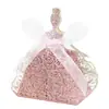 Papel con Purpurina Cortado a Láser para Bodas 250g Caja de Dulces Hermosa Caja de Regalo Flor Rosa Niña de las Flores