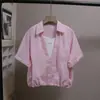 [Bizheng] Nuevo Conjunto Casual de Dos Piezas Moda Estilo Coreano Primavera y Verano 2026 Chaleco + Camisa de Manga Corta con Cordón para Mujer 6011