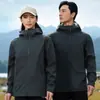Chaqueta Soft Shell Personalizada Cuello Alto Ropa de Trabajo Otoño e Invierno Chaqueta de Forro Polar Chaqueta para Grupo de Montañismo al Aire Libre Logo Impreso Hombre