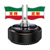 Adorno para coche a energía solar con bandera de Kuwait, decoración para coche que gira con la luz, ambientador de coche con fragancia duradera