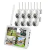 Kit WiFi conjunto de monitoramento sem fio com tela, tela de exibição WiFi NVR gravador conjunto de monitoramento sem fio