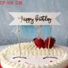 Ano do Cavalo Venda por Atacado Franja Unicórnio Cavalo Banner Feliz Aniversário Topper de Bolo Decoração de Festa para Assar Cartão de Inserção