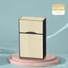 [Punto de venta para cabello] Paquete completo de 20 encendedor de pitillera recargable integrado al por mayor pitillera de aleación de aluminio para hombre