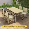 Juego de Mesa y Sillas Plegables Portátiles para Exteriores para Camping, Playa, Patio, Barbacoa y Montaje de Puestos, Juego de Mesa y Sillas Engrosado