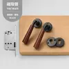 Maçaneta de Porta de Noz de Luxo Leve Francesa Fechadura Magnética Silenciosa Universal para Porta de Quarto e Escritório Fechadura Dividida Preta