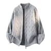 Cardigã de malha masculino com padrão trançado, estilo old money, tendência outono e inverno, atacado de fábrica transfronteiriço