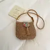 Bolsa de palha tecida à mão para mulheres, nova moda primavera-verão 2026, nicho, bolsa de palha para férias na praia, bolsa de ombro tipo balde