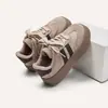 Zapatillas forradas de felpa para niñas, zapatos de algodón de invierno, nuevo modelo 2026, engrosados y acolchados para el invierno, zapatillas deportivas para niños mayores, zapatos de niña