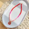 1 Collar con Colgante de Moda para Mujer de Cerámica Blanda de Colores Bohemios con Perlas Colgante de Corazón Chapado en Oro de 18K