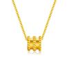 Collar de Oro Shuibei 999 Oro Puro Colgante Fu Collar Entrelazado 3D Oro Duro para Mujer Oro Puro Industria de la Belleza Estilo Caliente