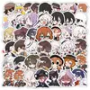 100 Adesivos de Personagens de Anime Japonês em Estilo Chibi: Bungou Stray Dogs, Nakajima Atsushi, Osamu Dazai, Ryunosuke Akutagawa Adesivos de Grafite
