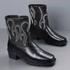 Amazon Comércio Exterior Botas Chelsea temu Transfronteiriça Tamanho Grande Botas de Couro Masculinas Botas de Cano Alto Botas de Motociclista Masculinas Em Estoque