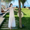 Vestido Estilo Resort para Mujer, Elegante Vestido de Alta Gama para Fiesta de Cumpleaños de Socialité, Vestido Largo de Gasa con Encaje de Cinta de Alta Resistencia