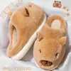Chinelos de Algodão Capivara Femininos 2026 Novo Estilo para Interior Casa Fofos Quentes Antiderrapantes Pelúcia Macios Chinelos de Algodão para Mulheres
